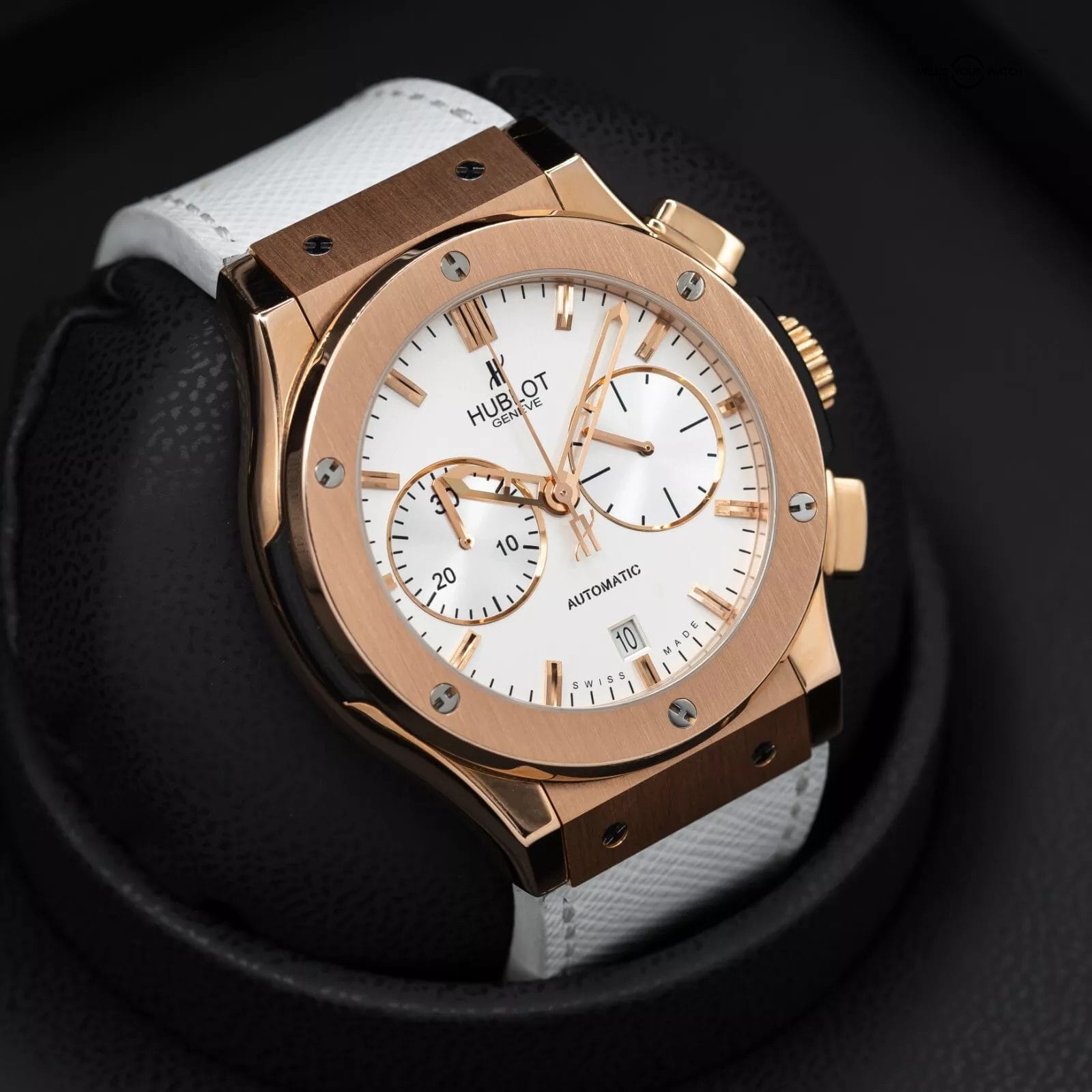 Hublot Classic Fusion White/Opaline in rose gold, 45mm full set w extra strap! - Image 16