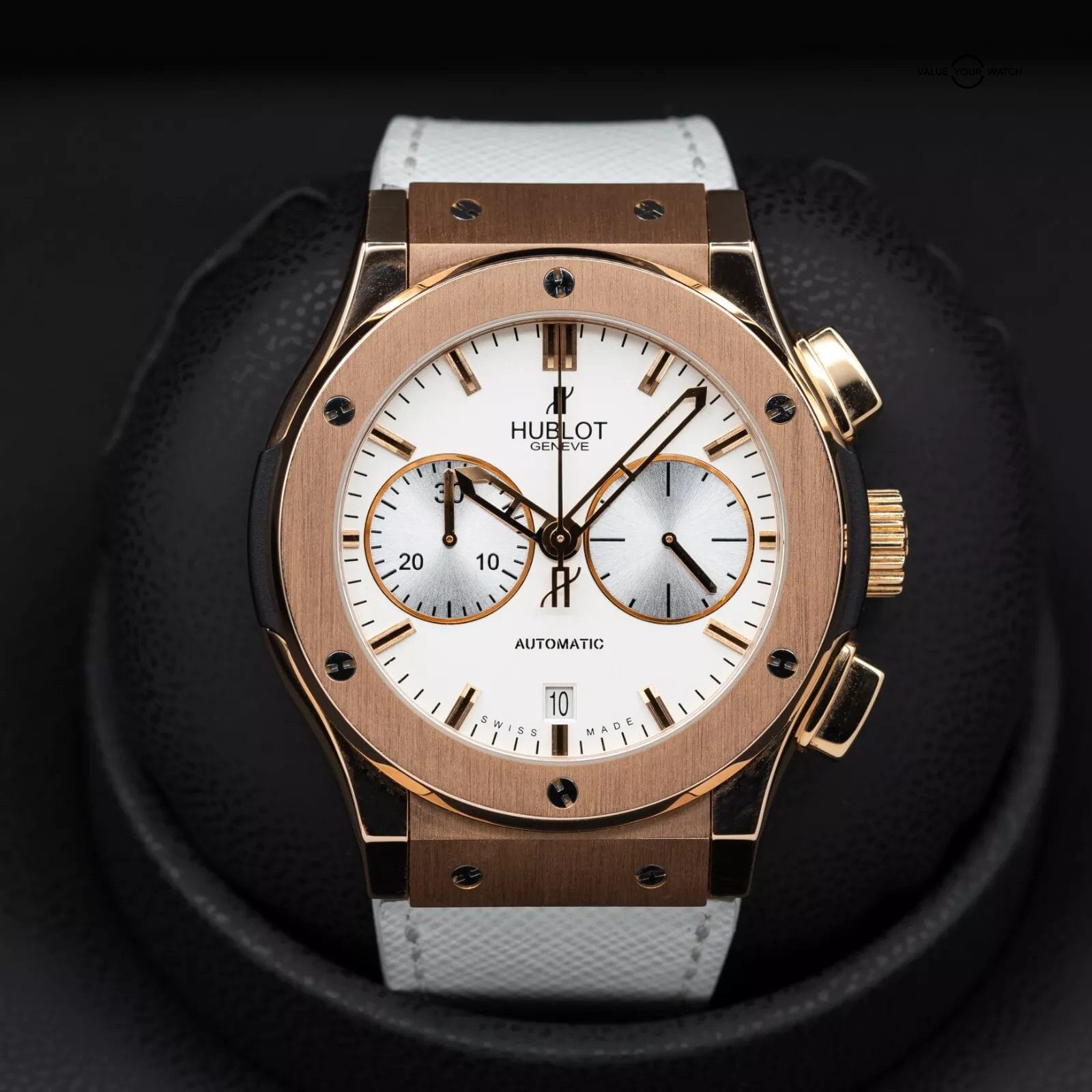 Hublot Classic Fusion White/Opaline in rose gold, 45mm full set w extra strap! - Image 17