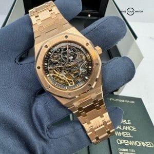 K Serial 41mm Rose Audemars Piguet Royal Oak Double Balance Openworked Skeleton