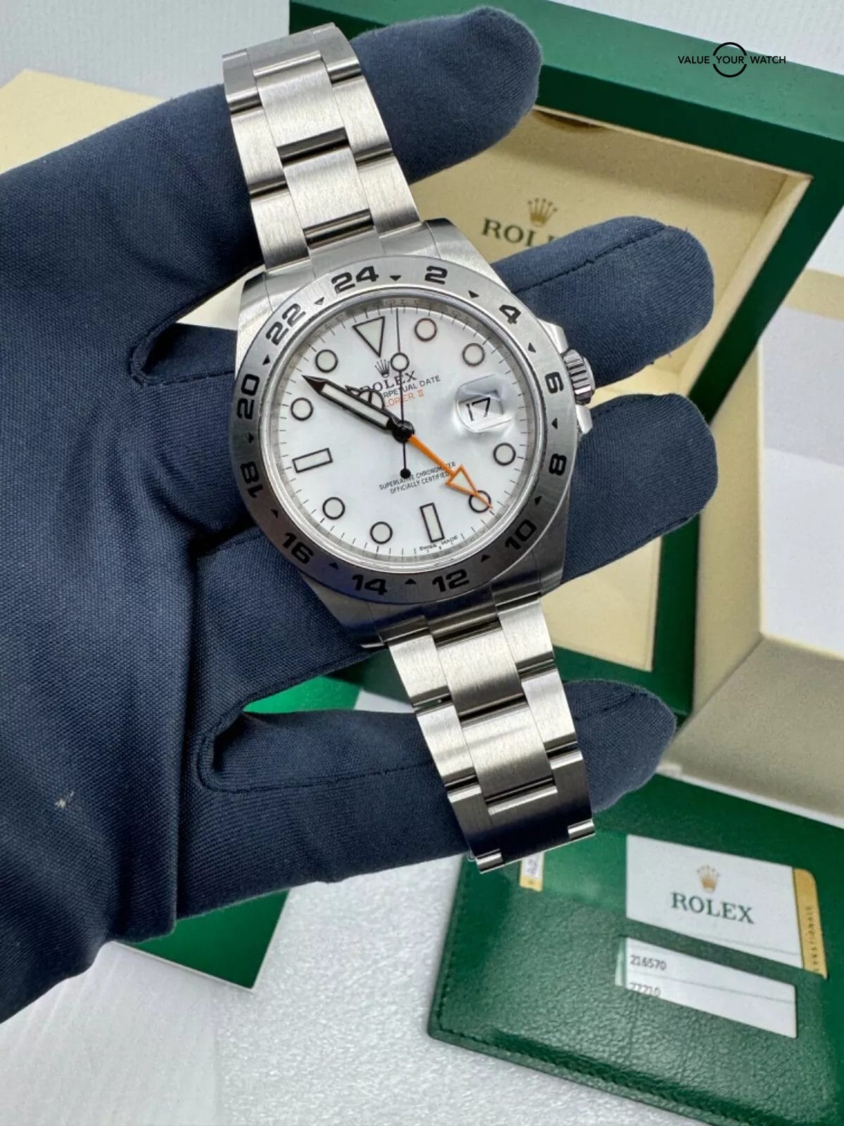 2018 Papers Mint White Polar Dial Rolex Explorer II 216570 Box Papers Full Links - Image 2