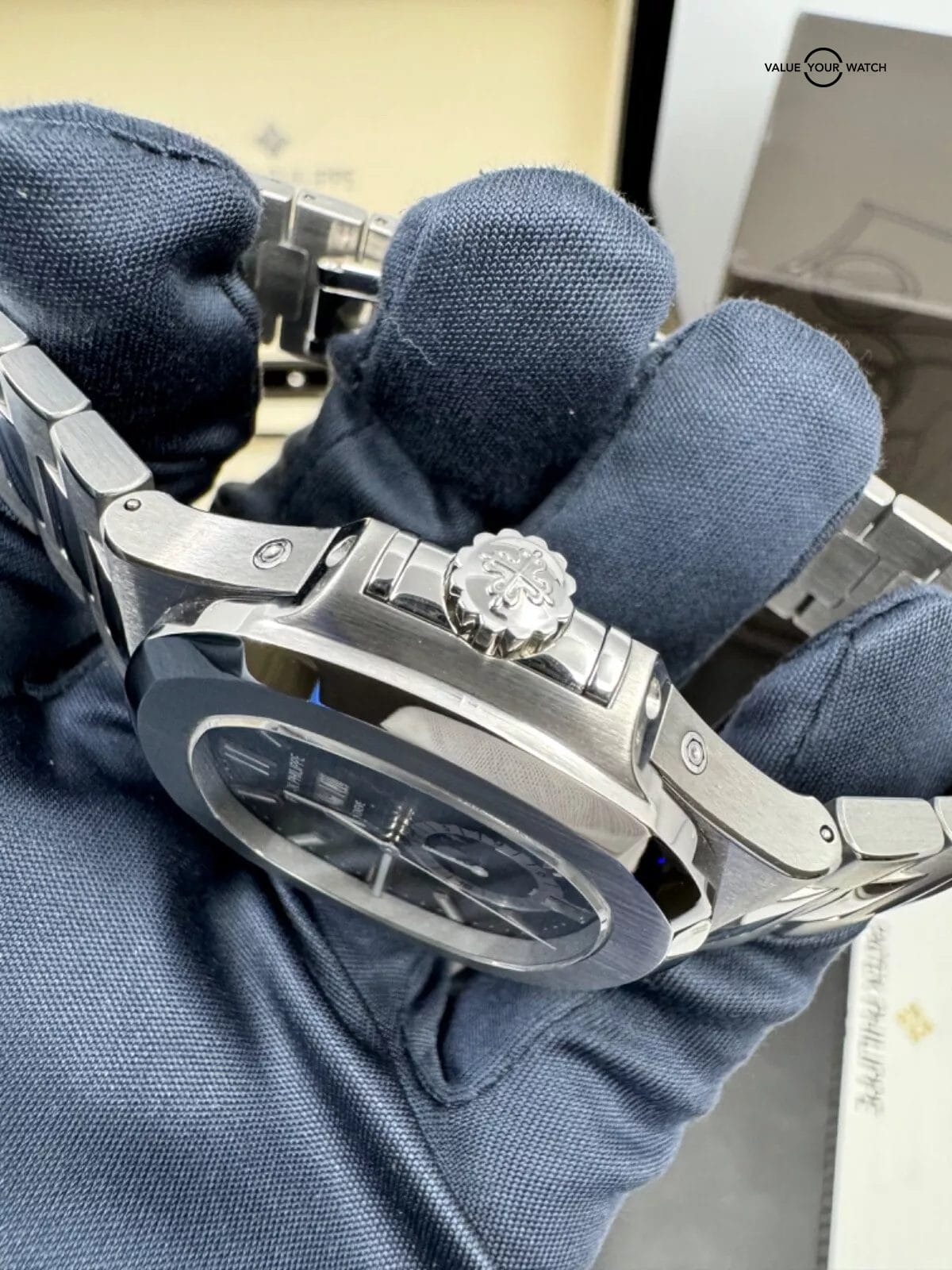 2018 MINT Box Papers Patek Philippe Nautilus Black Dial Steel Annual Calendar - Image 6