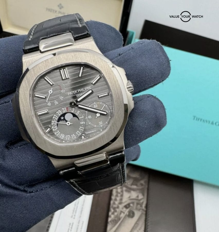 2020 Tiffany & Co. Stamped Patek Philippe Box Papers White Gold 5712G-001 - Image 2