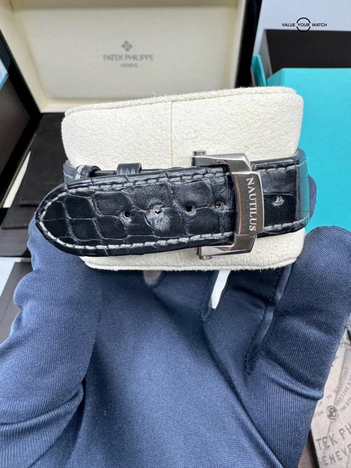 2020 Tiffany & Co. Stamped Patek Philippe Box Papers White Gold 5712G-001 - Image 6