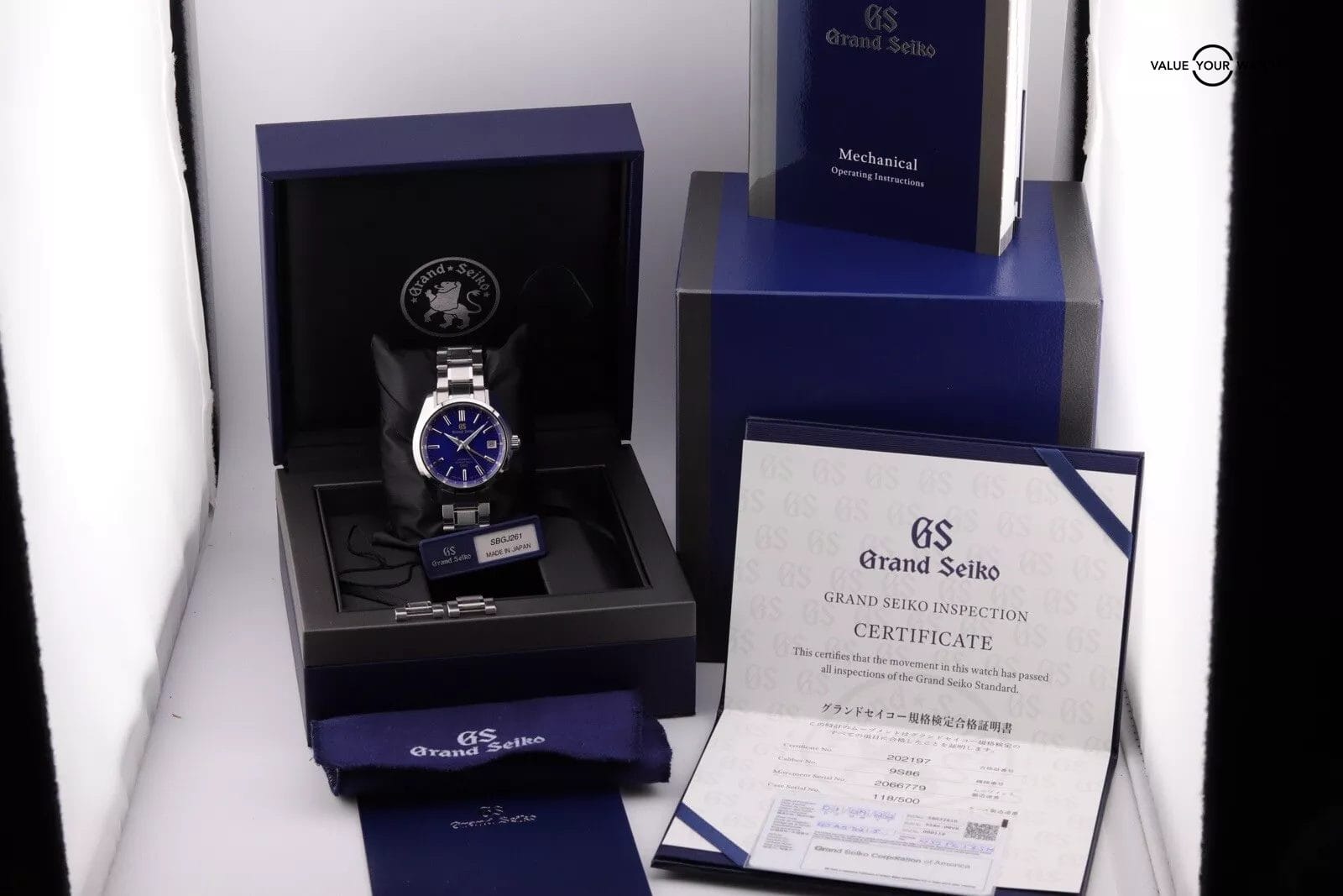 Grand Seiko Heritage Blue Peacock Men's Watch SBGJ261 500 piece Full Set - Image 6
