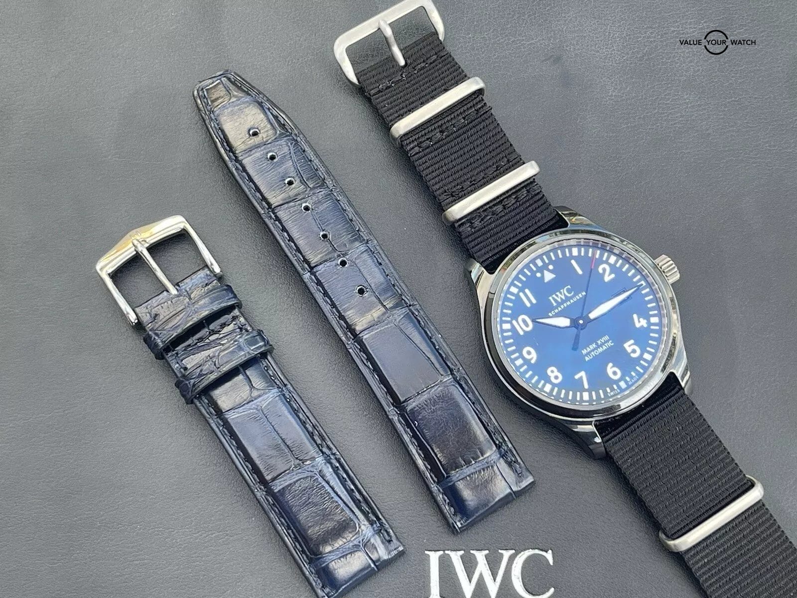 IWC Mark XVIII Laureus Sport Ltd. Ed. Blue Dial Black Ceramic Watch Box & Papers - Image 3