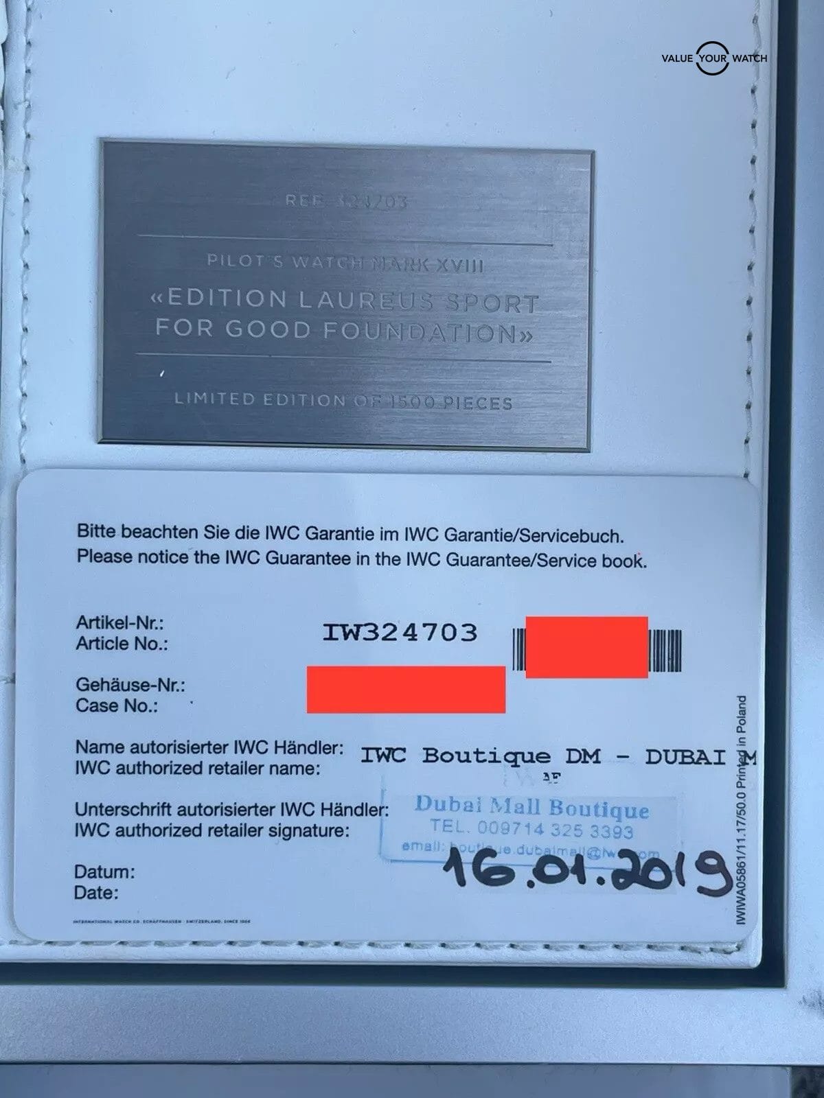 IWC Mark XVIII Laureus Sport Ltd. Ed. Blue Dial Black Ceramic Watch Box & Papers - Image 5