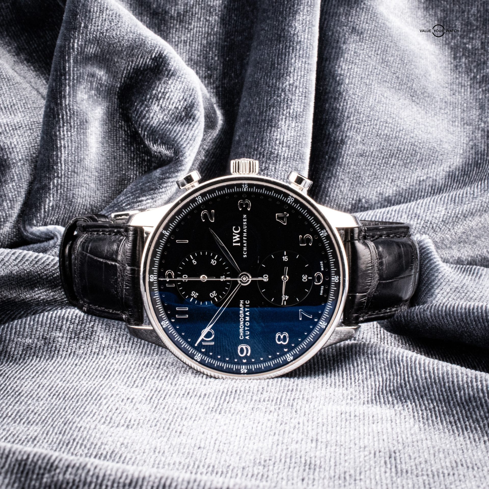 IWC Portugieser Chronograph with Black Dial, Ref. IW371447 with Open Card - Image 12
