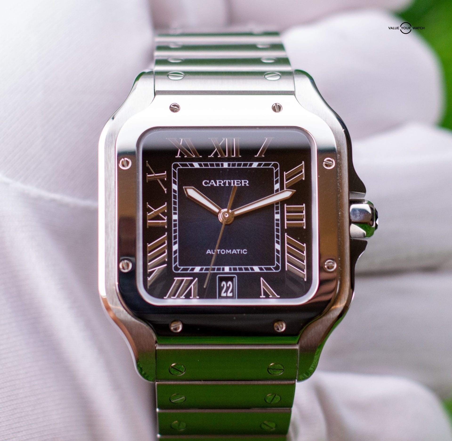 2022 Cartier Santos Large Blue Dial Automatic WSSA0030