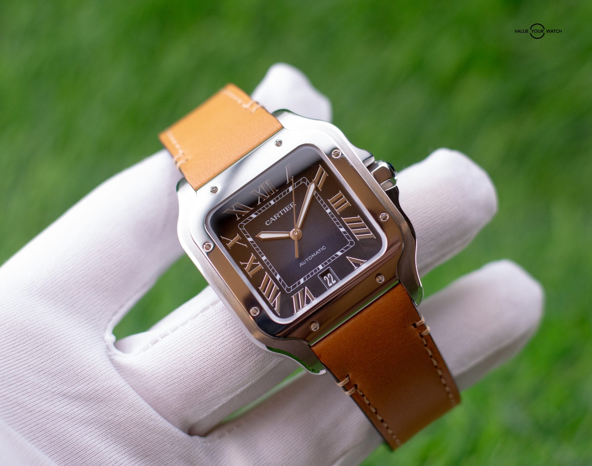 2022 Cartier Santos Large Blue Dial Automatic WSSA0030 - Image 2