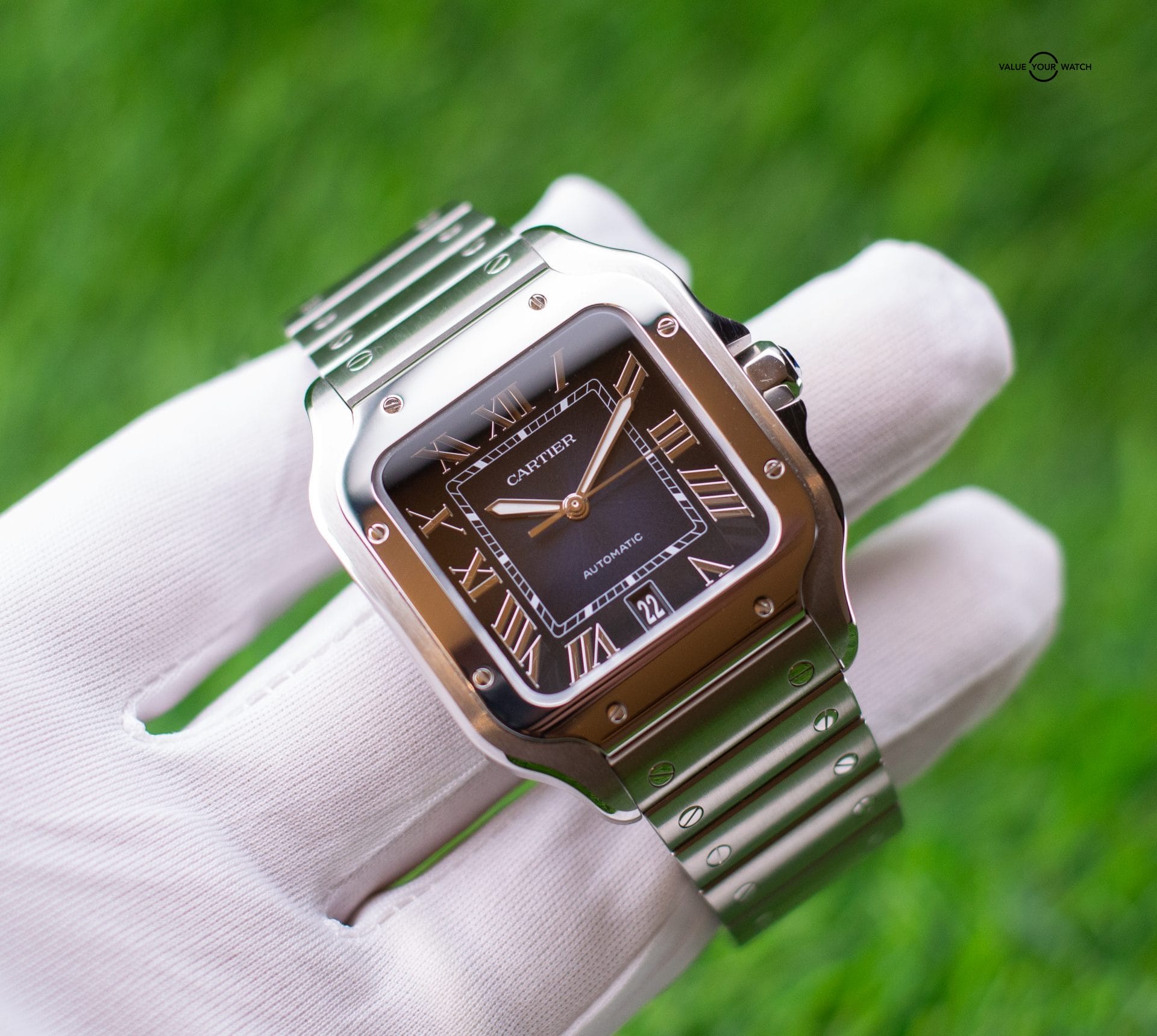 2022 Cartier Santos Large Blue Dial Automatic WSSA0030 - Image 3