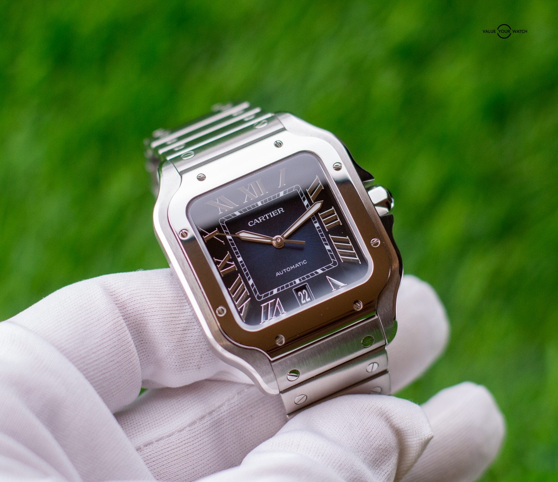 2022 Cartier Santos Large Blue Dial Automatic WSSA0030 - Image 4