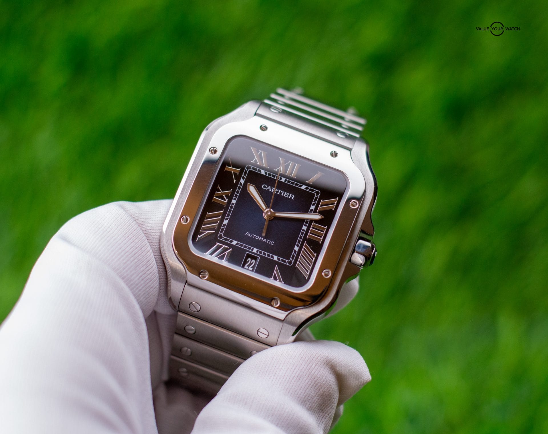 2022 Cartier Santos Large Blue Dial Automatic WSSA0030 - Image 5