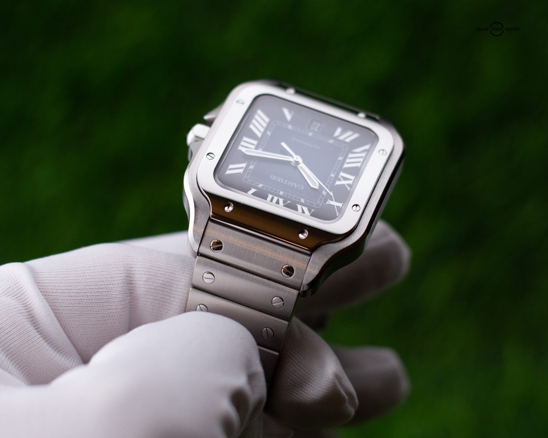 2022 Cartier Santos Large Blue Dial Automatic WSSA0030 - Image 9