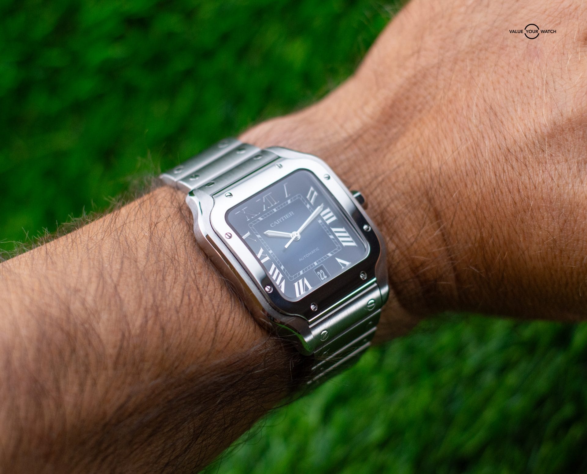 2022 Cartier Santos Large Blue Dial Automatic WSSA0030 - Image 13