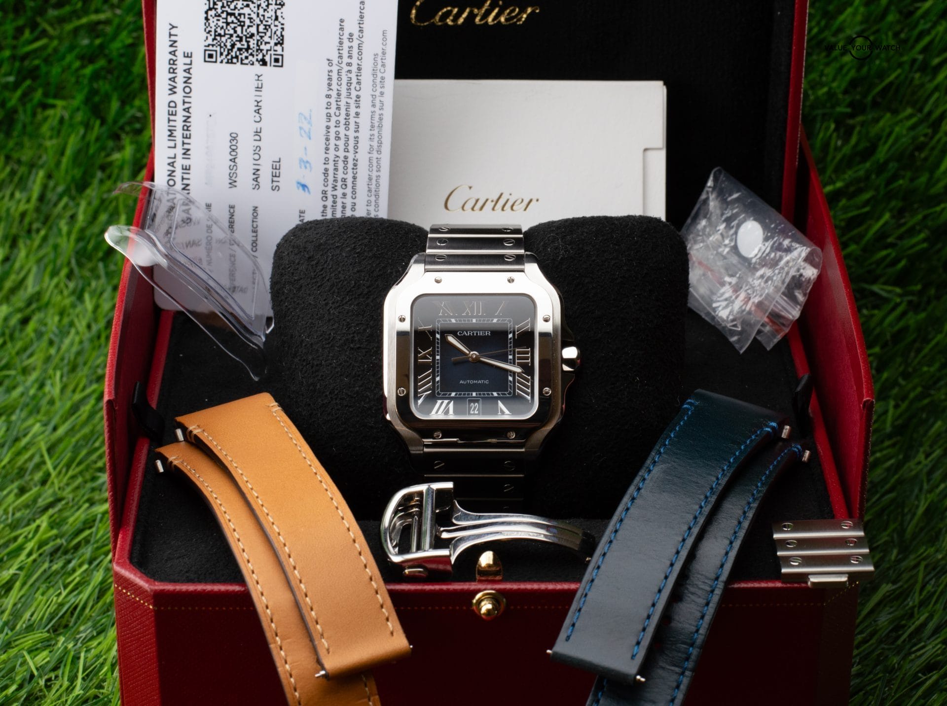 2022 Cartier Santos Large Blue Dial Automatic WSSA0030 - Image 14