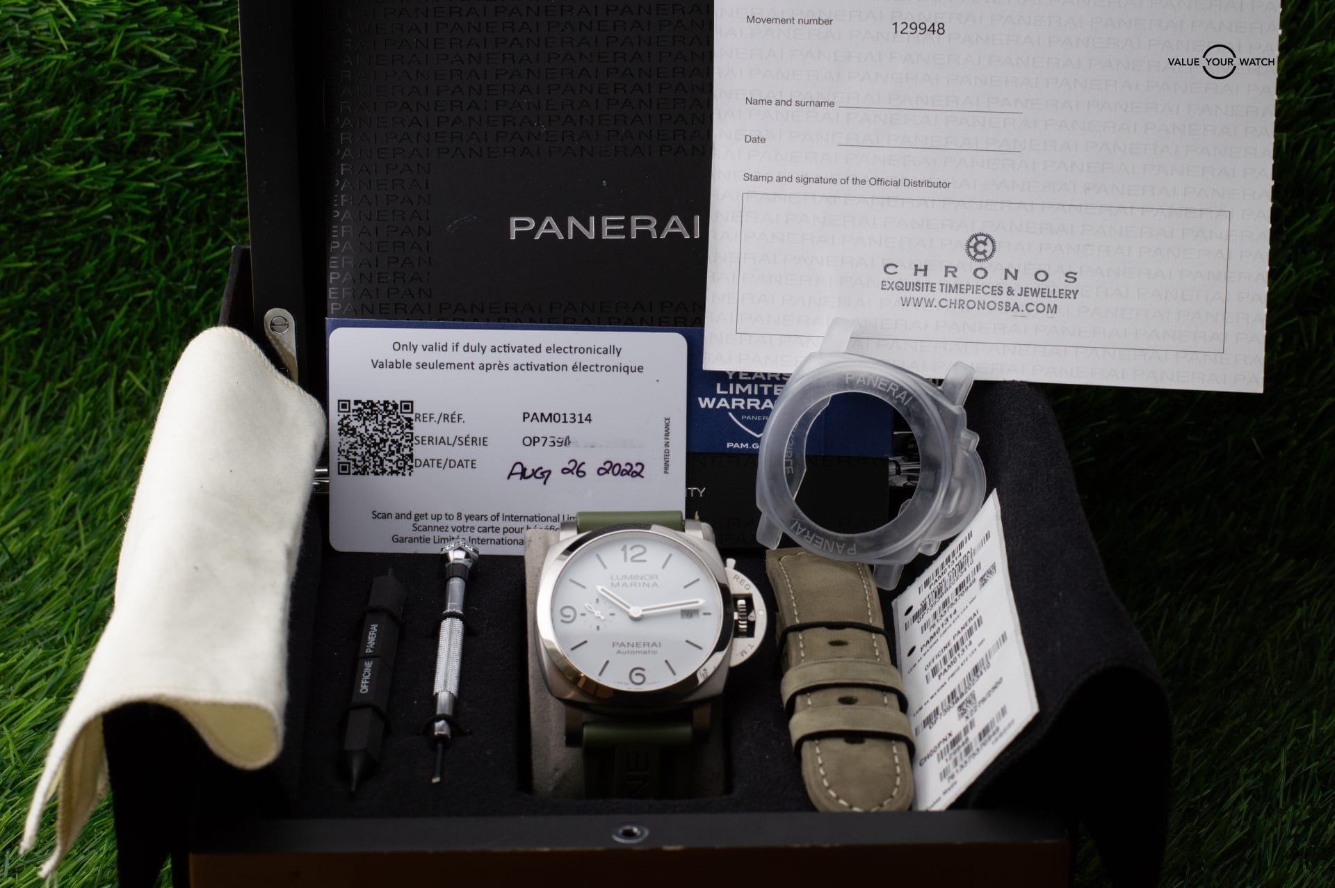 2022 Panerai Luminor Marina 1950 44mm White PAM01314 Box+Papers - Image 12