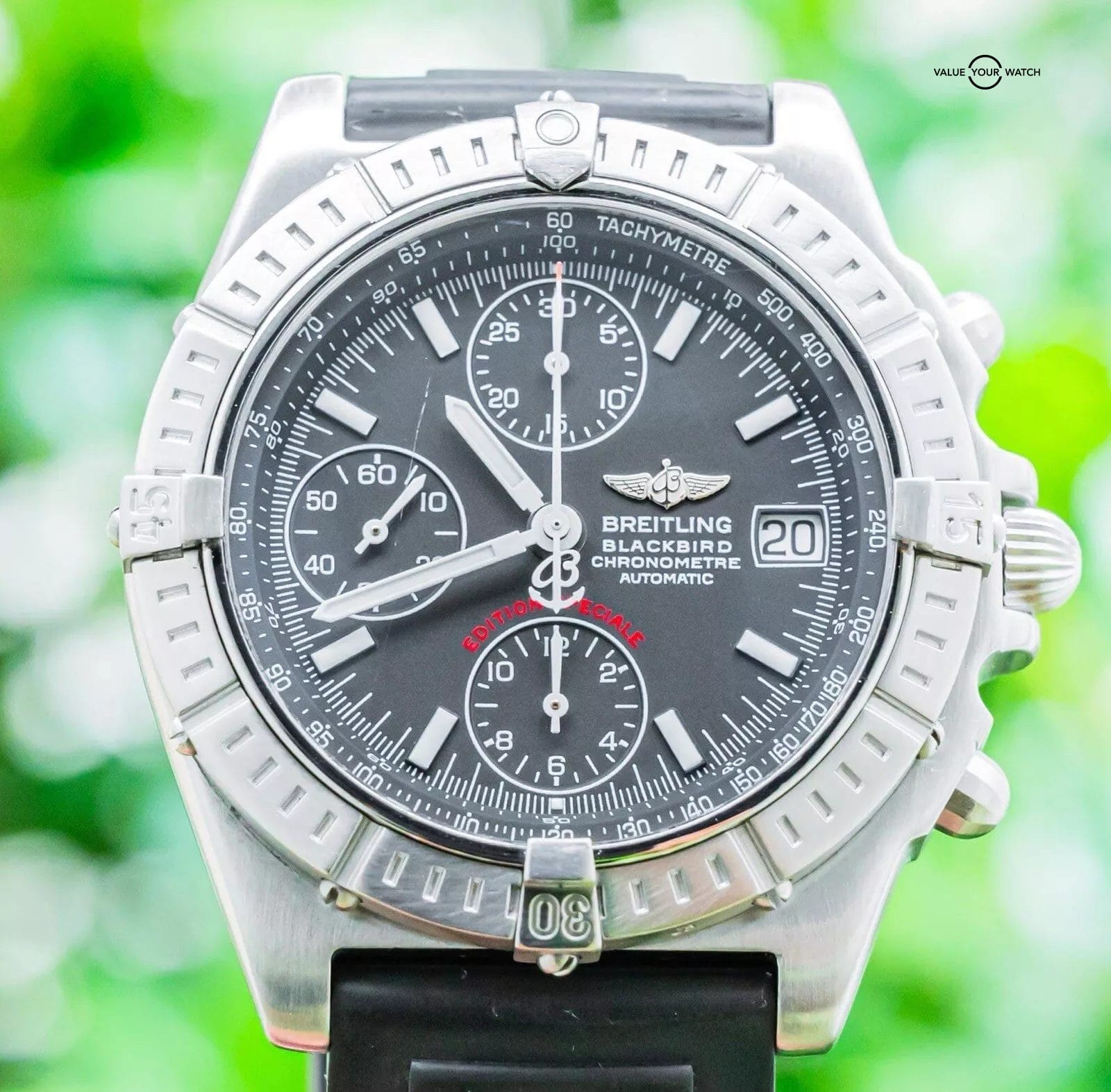 Breitling Chronomat Blackbird 40 Black Dial Boxes Vintage Rubber Chrono A13353 Value Your Watch
