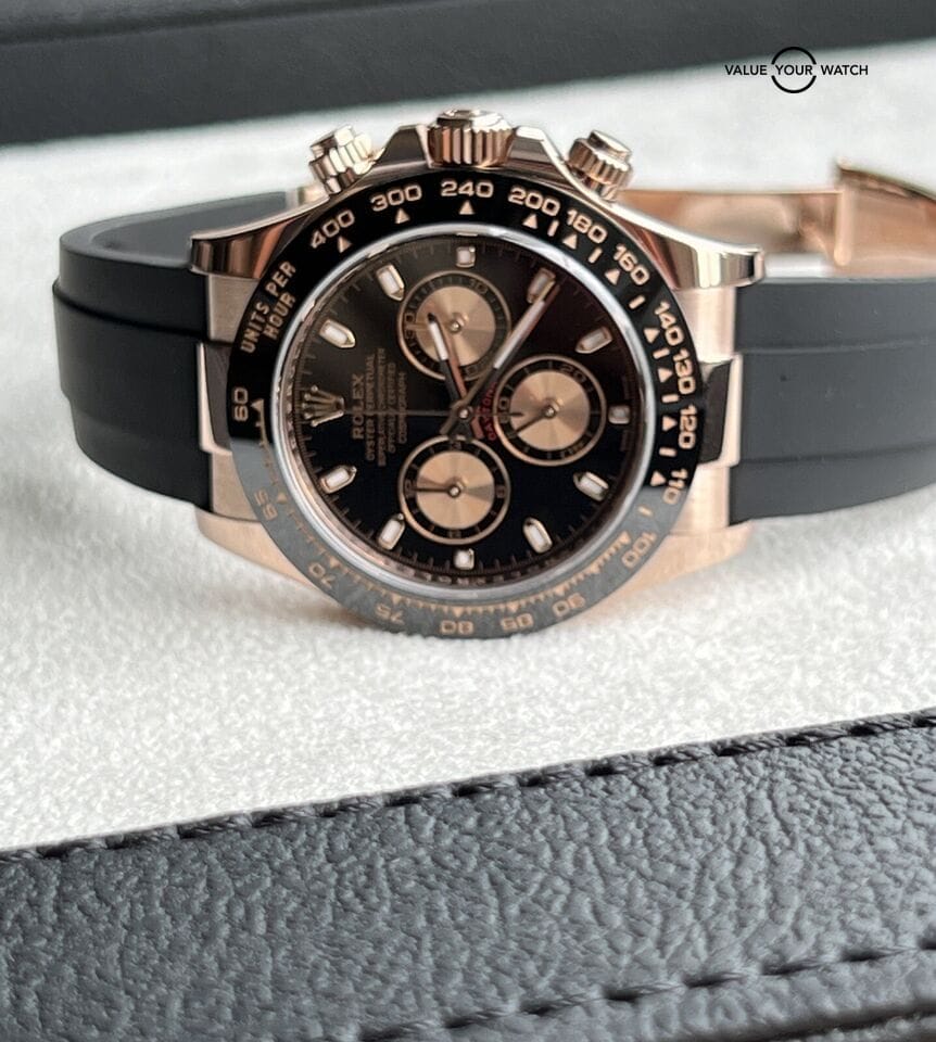 Rolex Daytona Rose Gold 116515 40mm Black Dial Oysterflex 2021 Box And Papers - Image 4