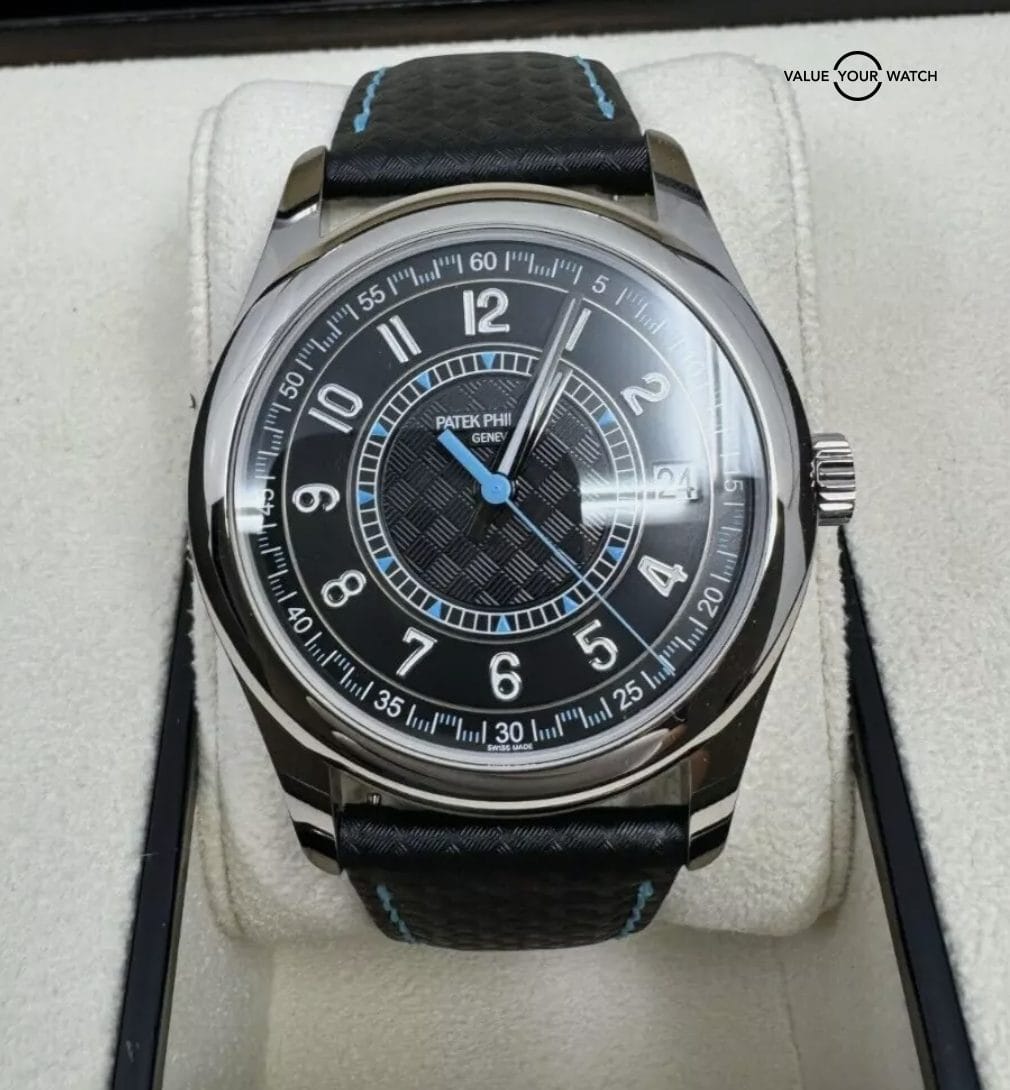 May 2024 Patek Philippe Calatrava 6007G-011 White Gold Blue Accents Carbon Dial - Image 2