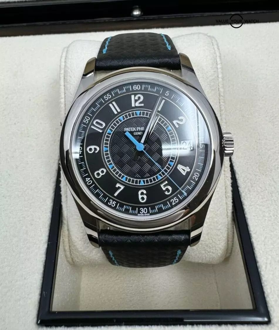 May 2024 Patek Philippe Calatrava 6007G-011 White Gold Blue Accents Carbon Dial