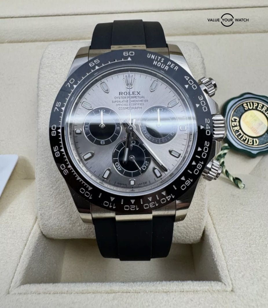 2019 MINT Box Papers Ghost Dial Ceramic Bezel Rolex Daytona 40MM White Gold Grey - Image 6