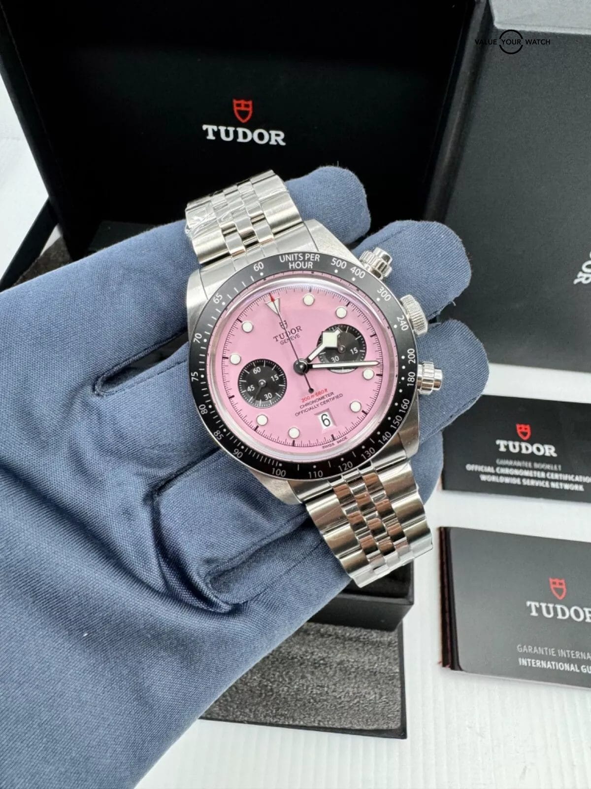 2024 Pink Dial Tudor Black Bay Chronograph 79360N-0019 Box and Papers Unworn