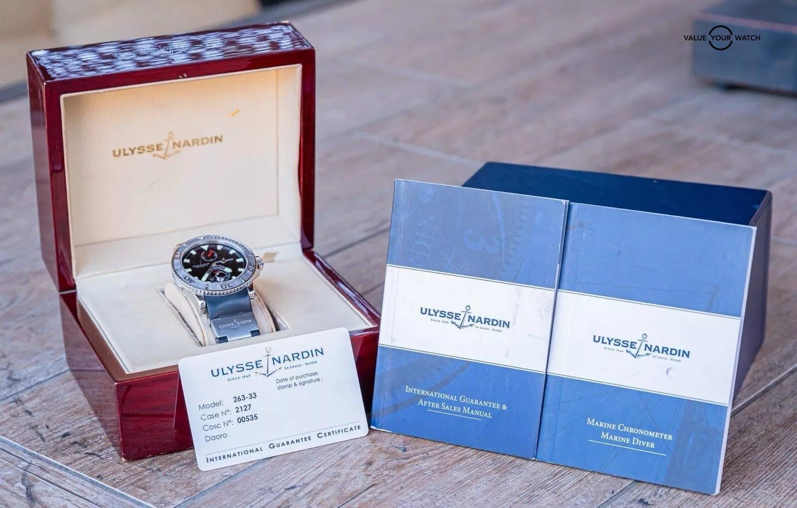 Ulysse Nardin Maxi Marine Diver 43 Black Dial Power Reserve Box Papers 263-33 - Image 7