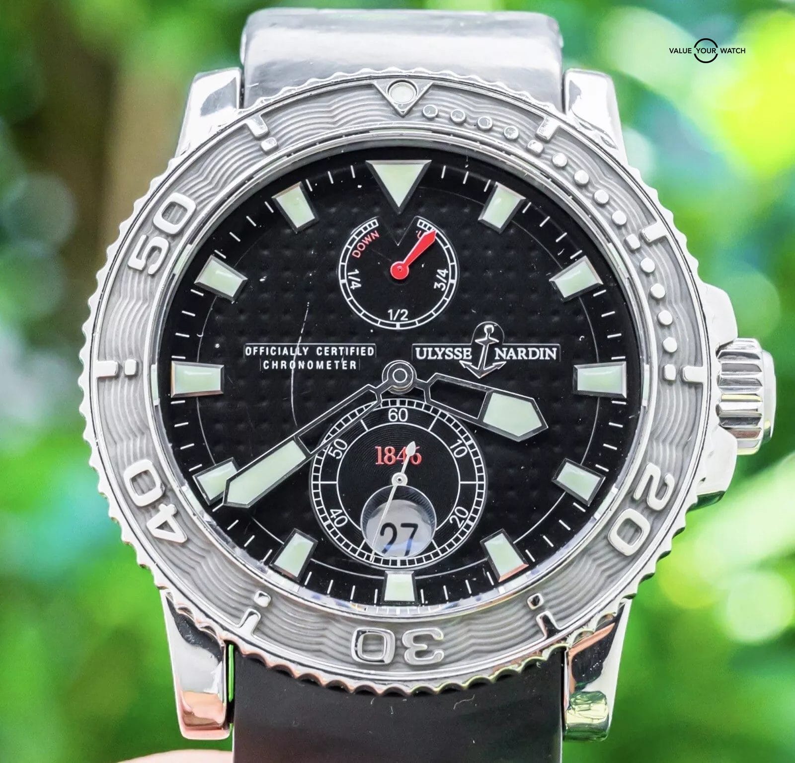 Ulysse Nardin Maxi Marine Diver 43 Black Dial Power Reserve Box Papers 263-33