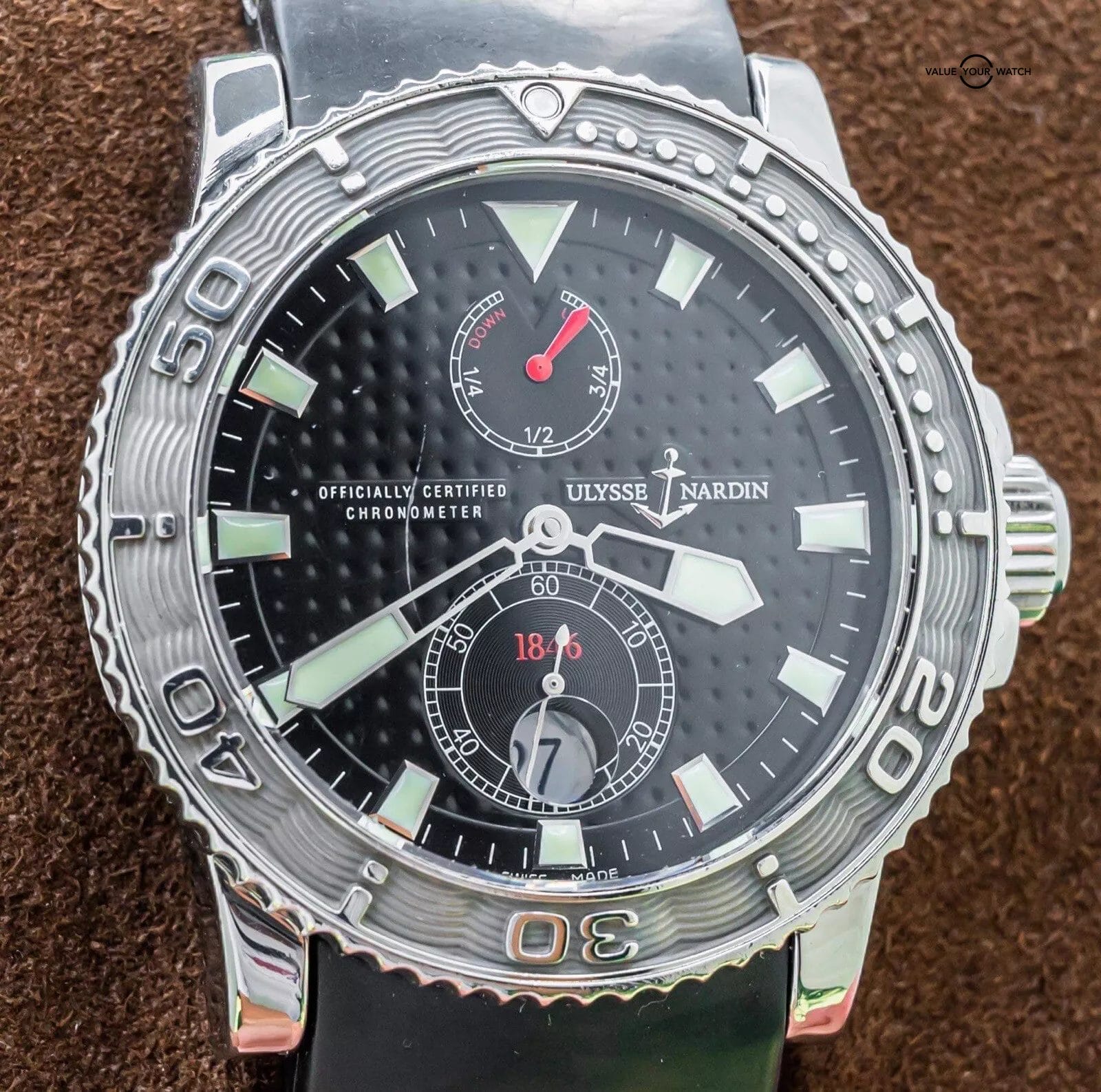 Ulysse Nardin Maxi Marine Diver 43 Black Dial Power Reserve Box Papers 263-33 - Image 14