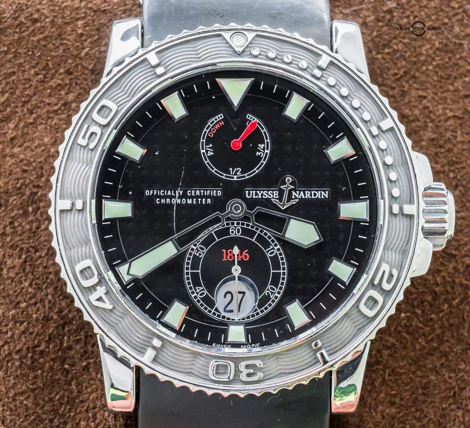 Ulysse Nardin Maxi Marine Diver 43 Black Dial Power Reserve Box Papers 263-33 - Image 16