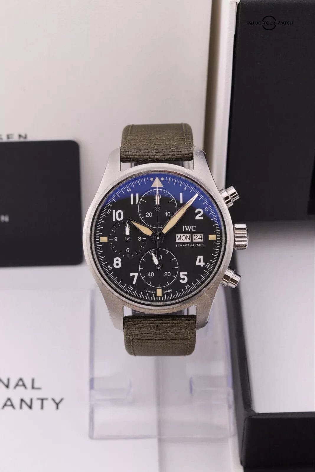 IWC Spitfire Chronograph Day/Date Pilot's Watch - IW387901 - Complete Set