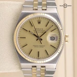 Rolex Oysterquartz Datejust 17013 18k Gold/SS 1980 Mens Watch