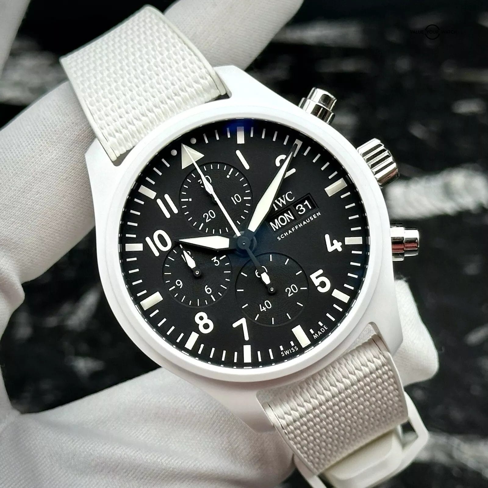 IWC Pilot Chronograph Top Gun Lake Tahoe IW389105 White Ceramic Complete 2023 45