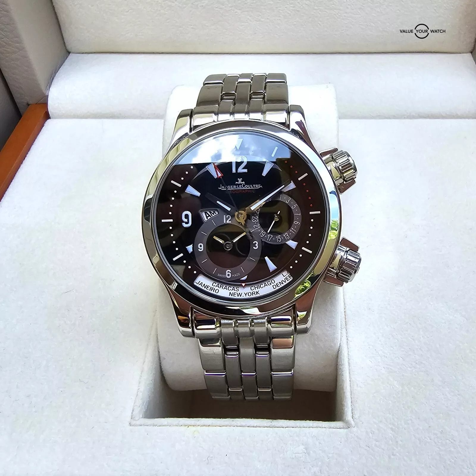 Jaeger LeCoultre Master Compressor Geographic GMT 146.8.83 HTF Bracelet Full Set