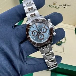 MINT Platinum Rolex Daytona GLACIER ICE BLUE 40mm 950 Platinum 116506 with Box