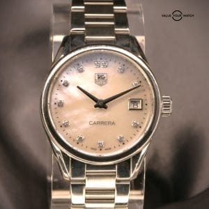 Tag Heuer Ladies Carrera White MOP Dial &#8211; Ref. WAR1314-0