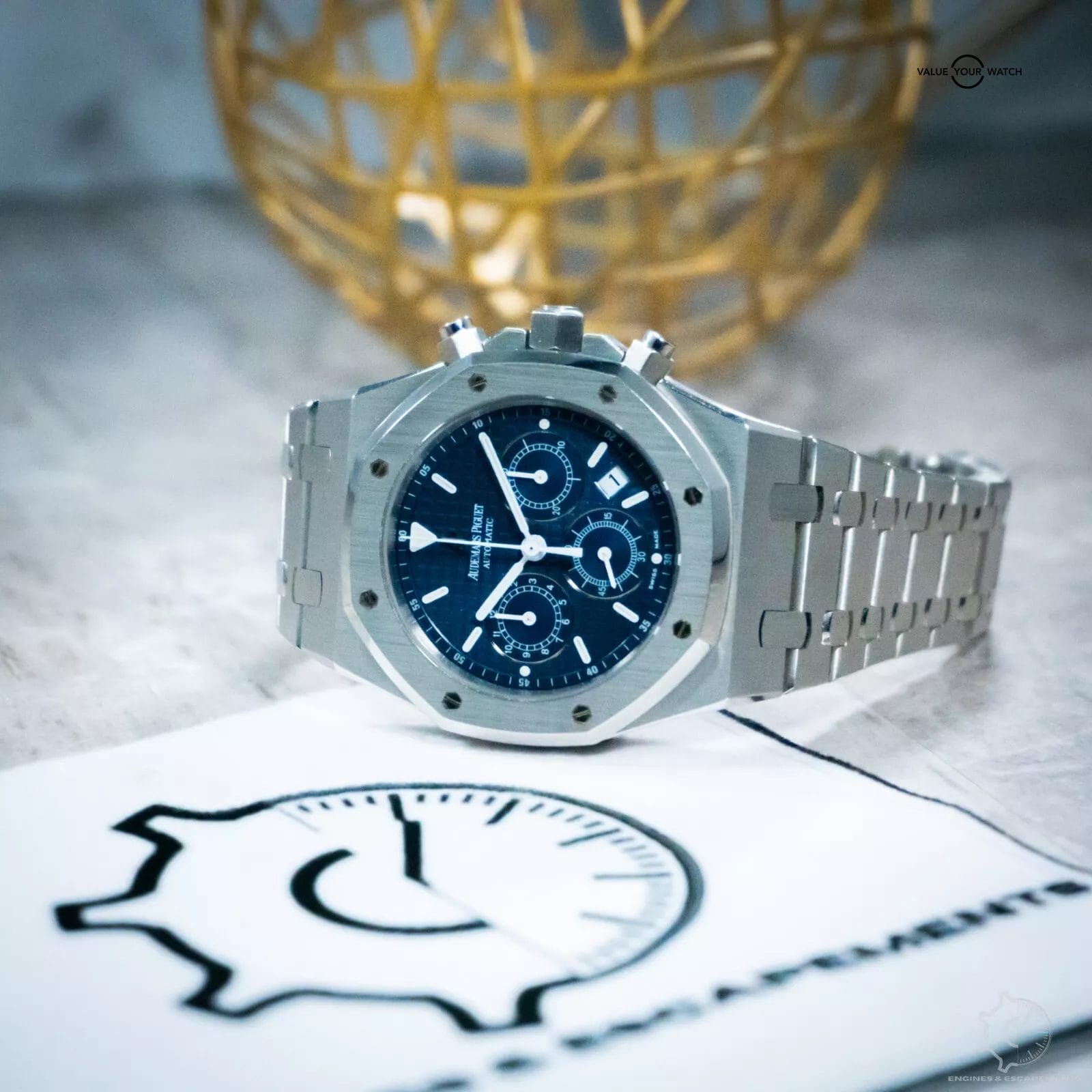 Audemars Piguet Royal Oak Chronograph "Kasparov" Blue 39mm B&P Serviced - Image 5