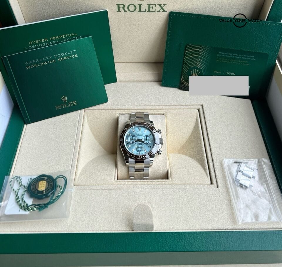 Rolex Cosmograph Platinum Daytona 116506 With Baguette Dial Complete Set - Image 9