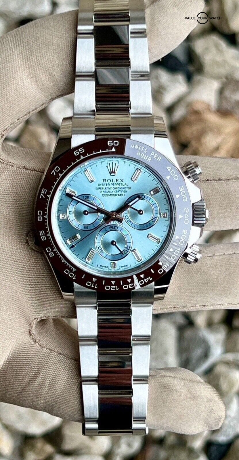 Rolex Cosmograph Platinum Daytona 116506 With Baguette Dial Complete Set