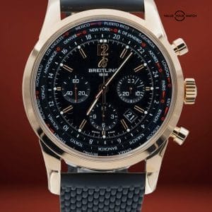 Breitling Transocean Unitime Pilot 46mm Rose Gold RB0510!