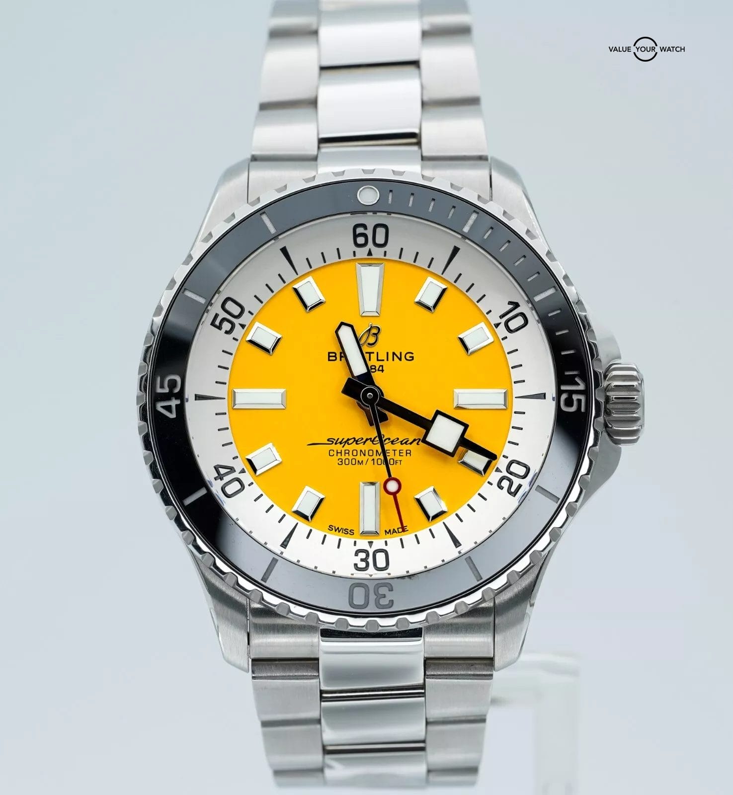 Breitling Superocean 42 “Boutique” Yellow Dial Stainless Steel A17375211I1A1! - Image 5