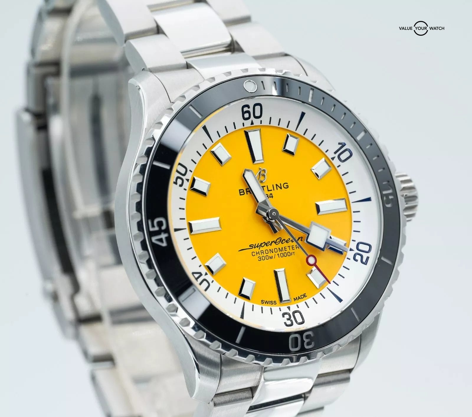 Breitling Superocean 42 “Boutique” Yellow Dial Stainless Steel A17375211I1A1! - Image 6
