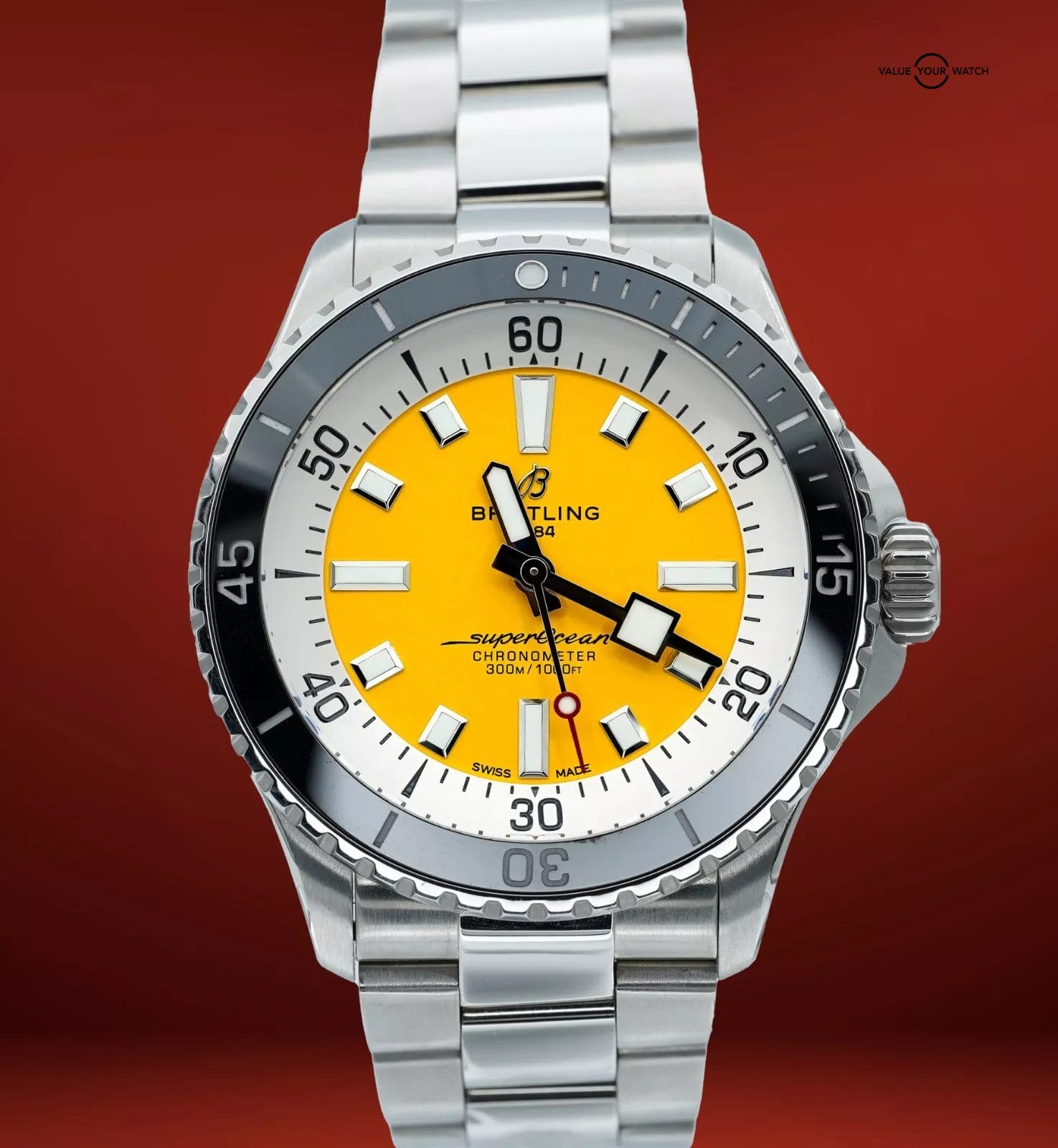 Breitling Superocean 42 “Boutique” Yellow Dial Stainless Steel A17375211I1A1! - Image 7
