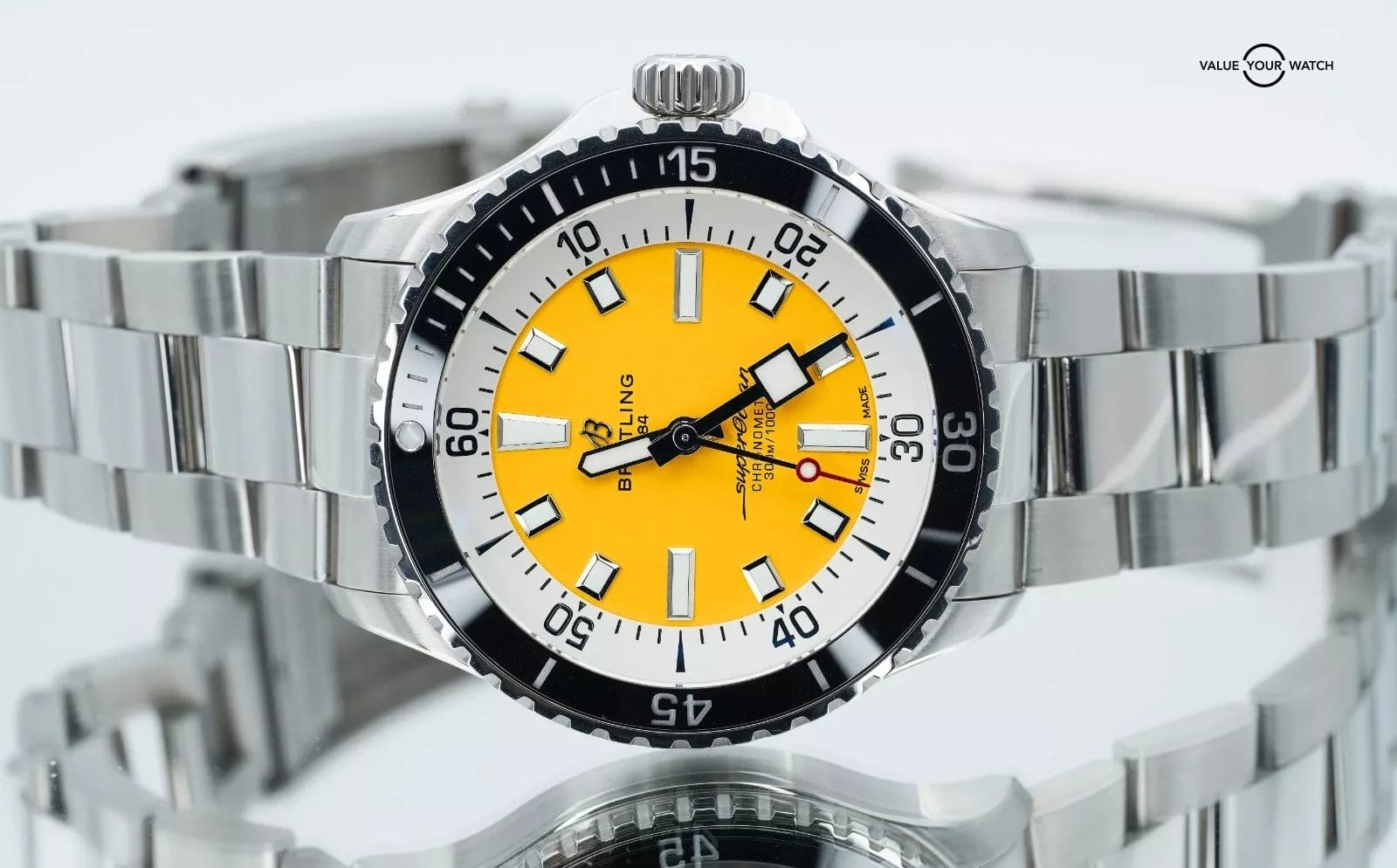Breitling Superocean 42 “Boutique” Yellow Dial Stainless Steel A17375211I1A1! - Image 8