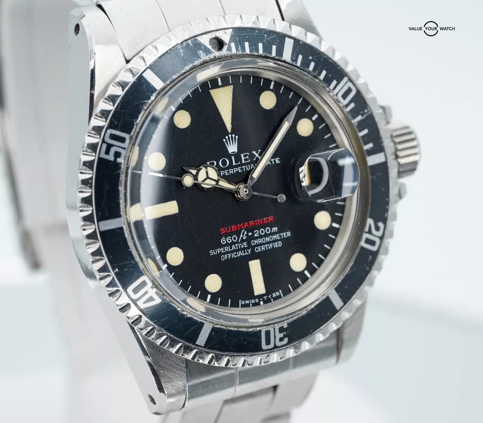 1971 Rolex 1680 RED Submariner MK 4 Dial Stainless Steel! - Image 3