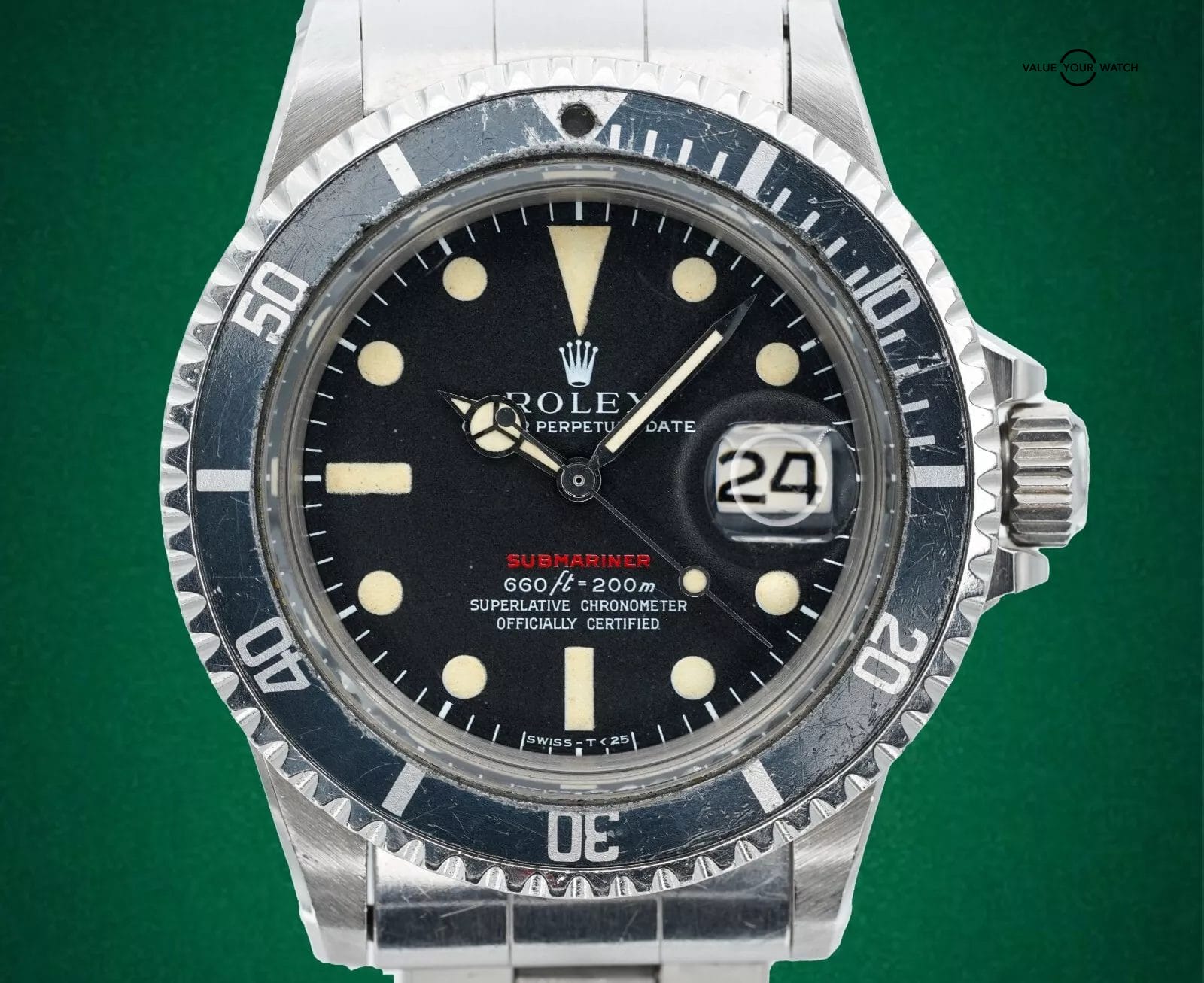 1971 Rolex 1680 RED Submariner MK 4 Dial Stainless Steel! - Image 4