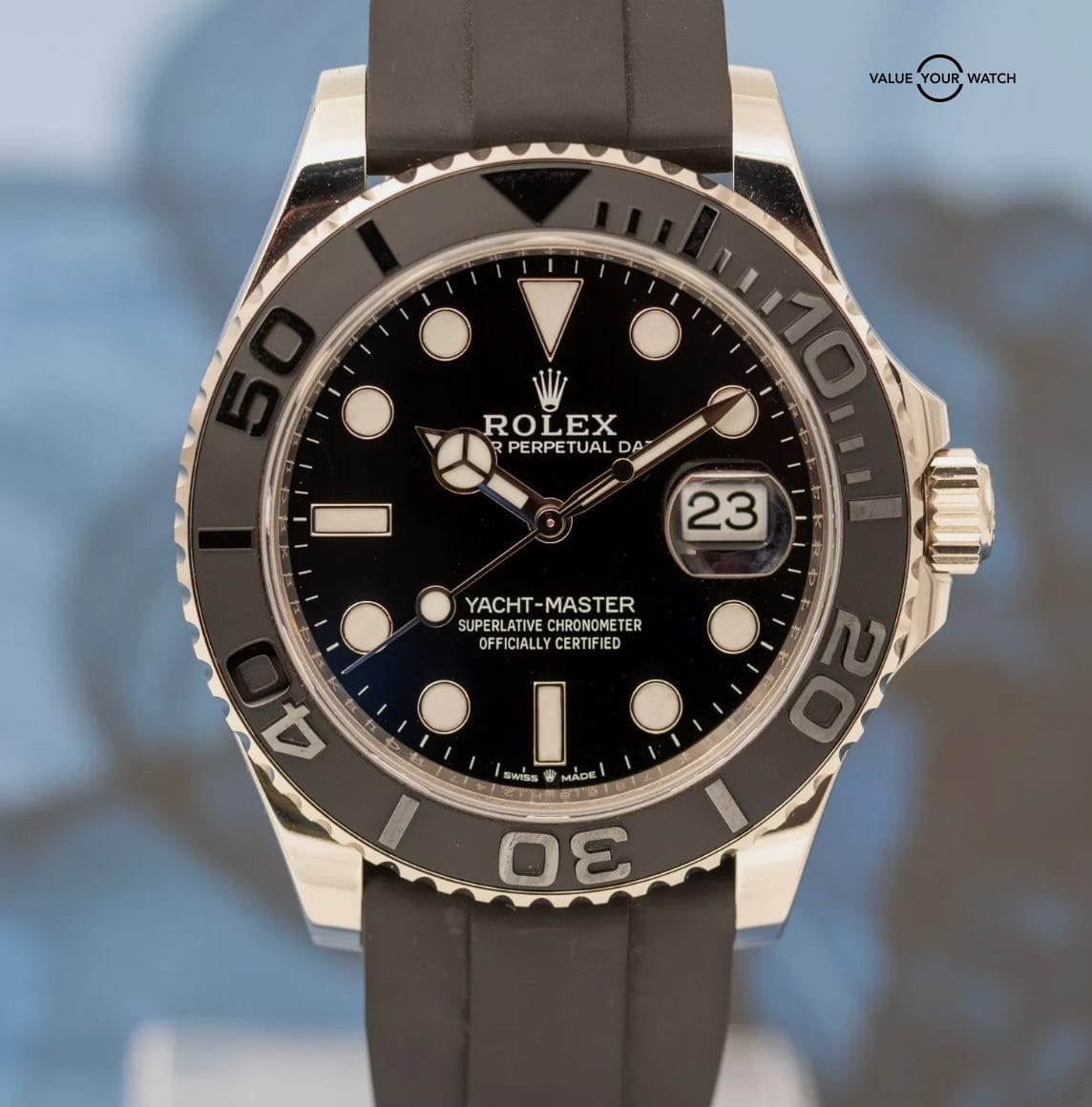 2023 Rolex Yacht-Master 42 226659 White Gold Black Dial Oysterflex - Image 3