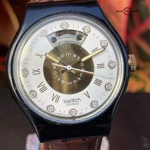 Authentic Swatch Originals Automatic Watch SAB101 5th Avenue Estate Sale Running
