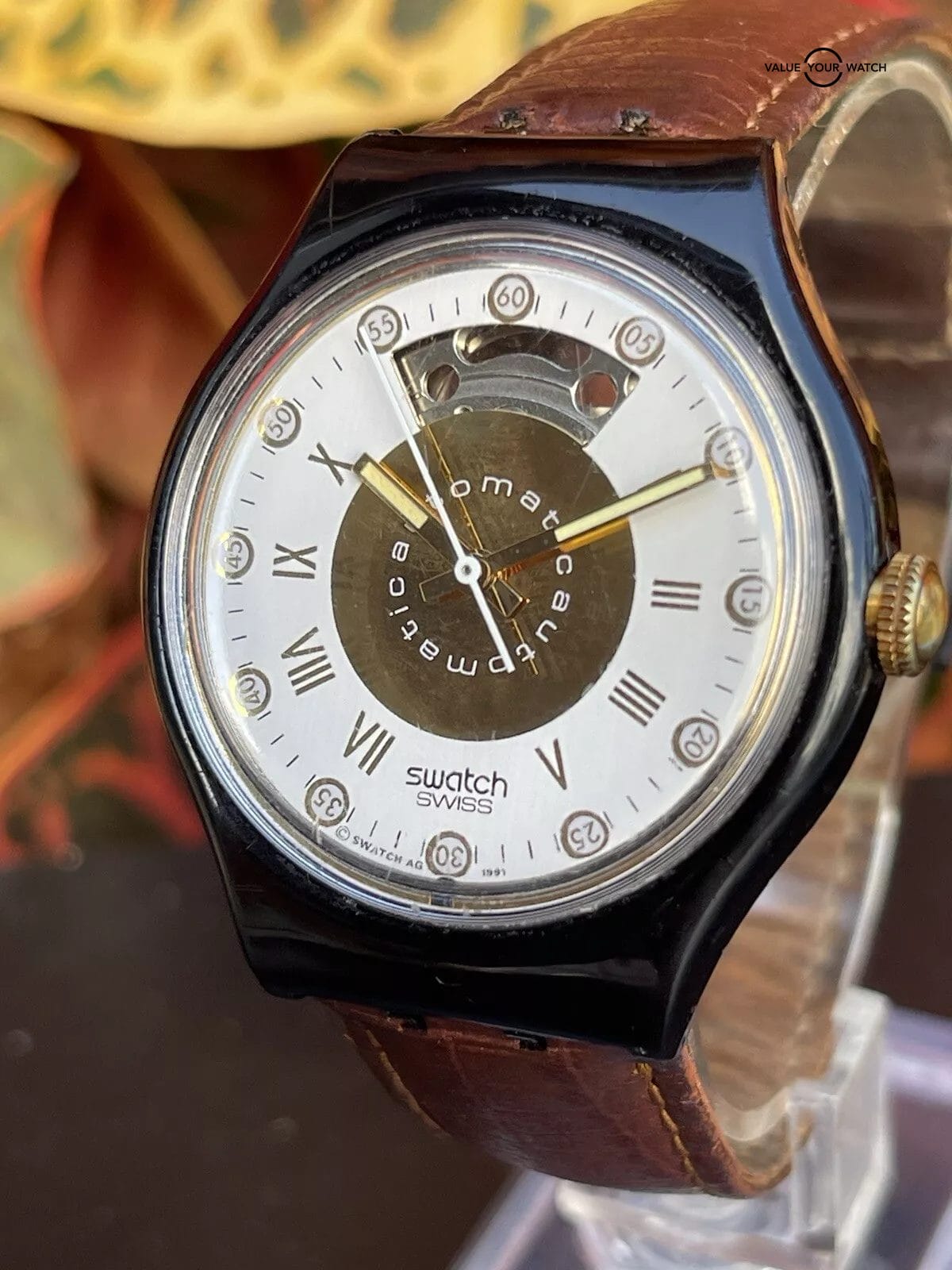 Authentic Swatch Originals Automatic Watch SAB101 5th Avenue Estate Sale Running - Image 4