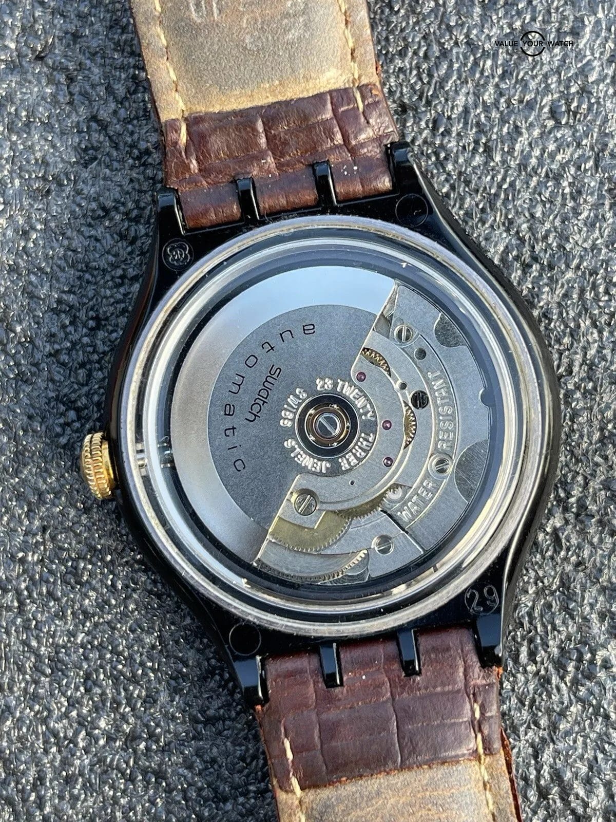 Authentic Swatch Originals Automatic Watch SAB101 5th Avenue Estate Sale Running - Image 7